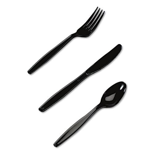 Dixie Plastic Cutlery Heavy Mediumweight Forks Black 1,000/carton - Food Service - Dixie®