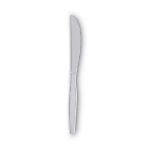 Dixie Plastic Cutlery Heavy Mediumweight Knives White 1,000/carton - Food Service - Dixie®