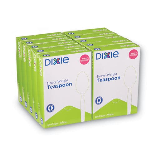 Dixie Plastic Cutlery Heavyweight Teaspoons White 1,000/carton - Food Service - Dixie®