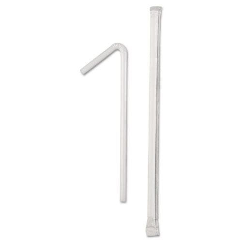 Dixie Wrapped Flex Straws 7.75 Polypropylene White 10,000/carton - Food Service - Dixie®