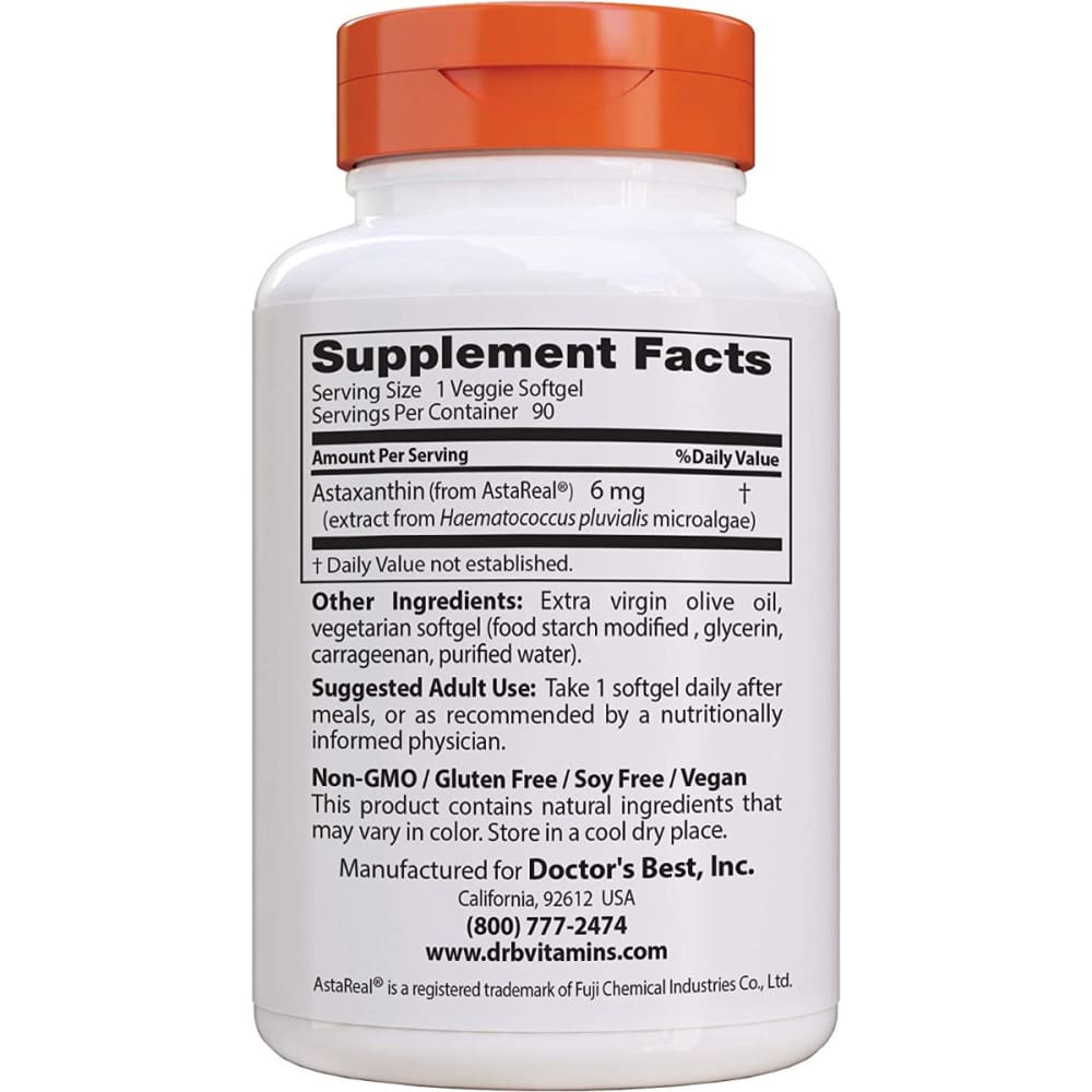 DOCTORS BEST: Astaxanthin AstaReal 6Mg 90 sg - Health > Vitamins & Supplements - DOCTORS BEST