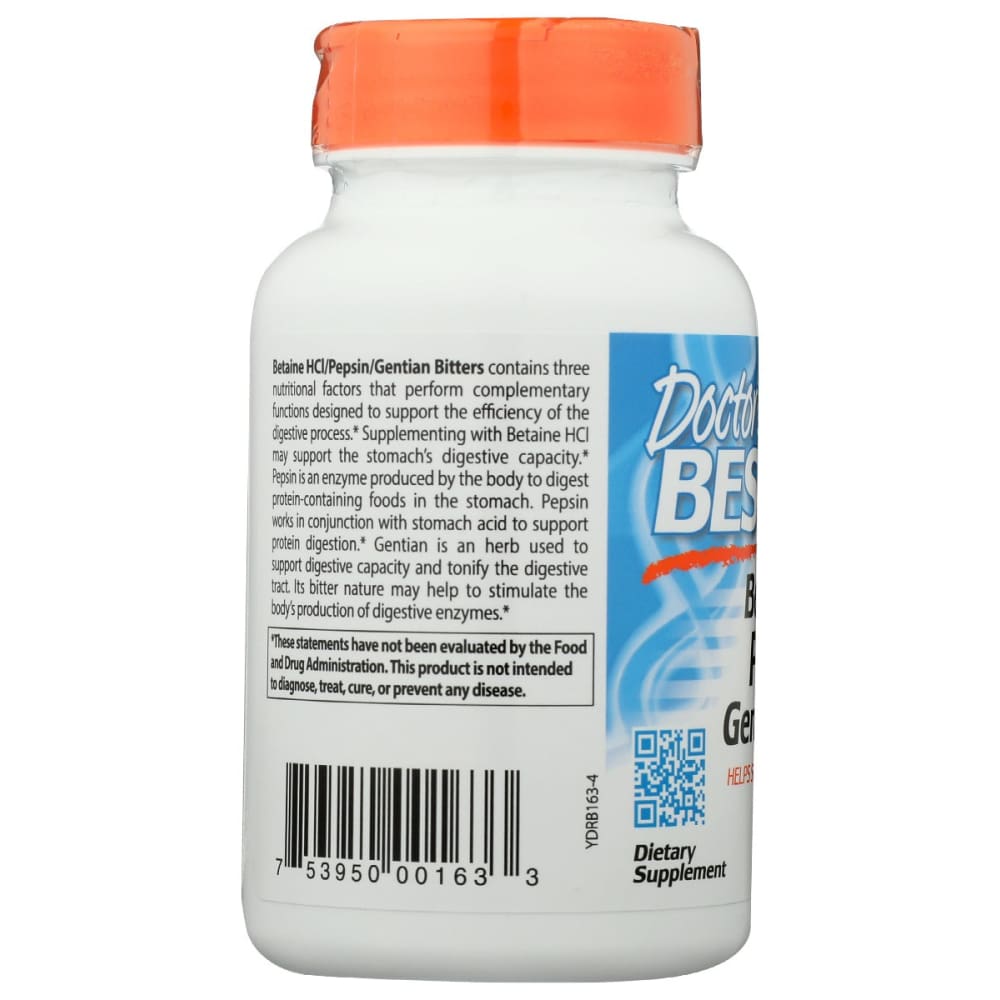 DOCTORS BEST: Betaine Hci Pepsin Bitter 120 cp - Vitamins & Supplements > Vitamins & Minerals - Doctors Best