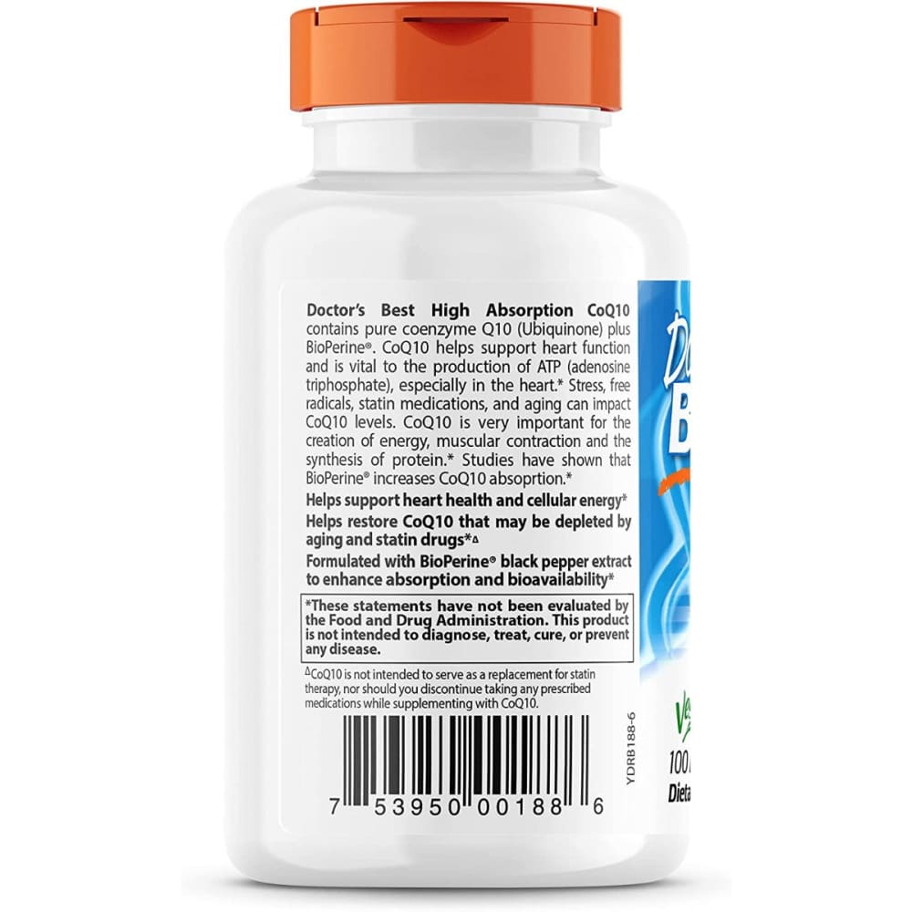 DOCTORS BEST: Hi Absorption Coq10 With BioPerine 100Mg 120 vc - Health > Vitamins & Supplements - DOCTORS BEST