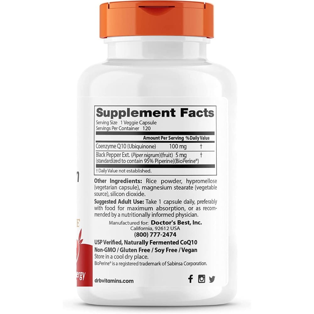 DOCTORS BEST: Hi Absorption Coq10 With BioPerine 100Mg 120 vc - Health > Vitamins & Supplements - DOCTORS BEST