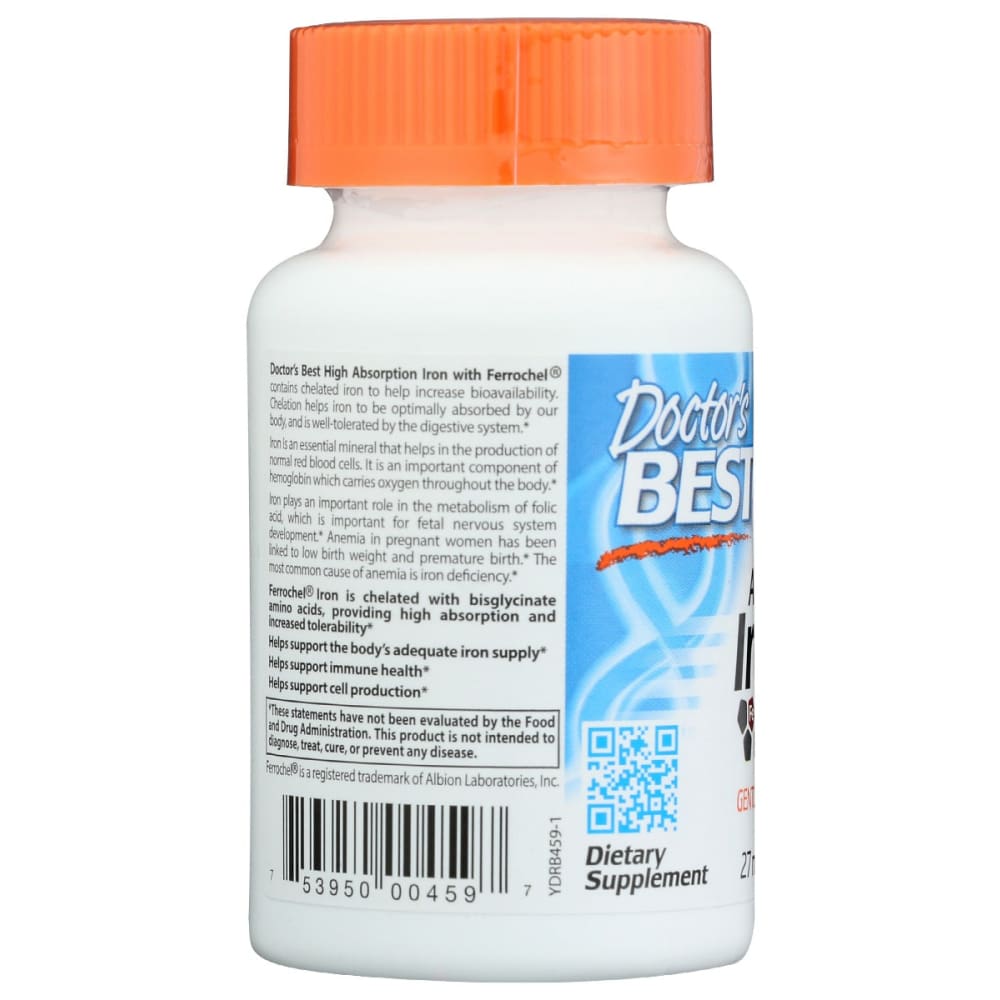 DOCTORS BEST: High Absorb Iron 120 tb - Vitamins & Supplements > Vitamins & Minerals - Doctors Best