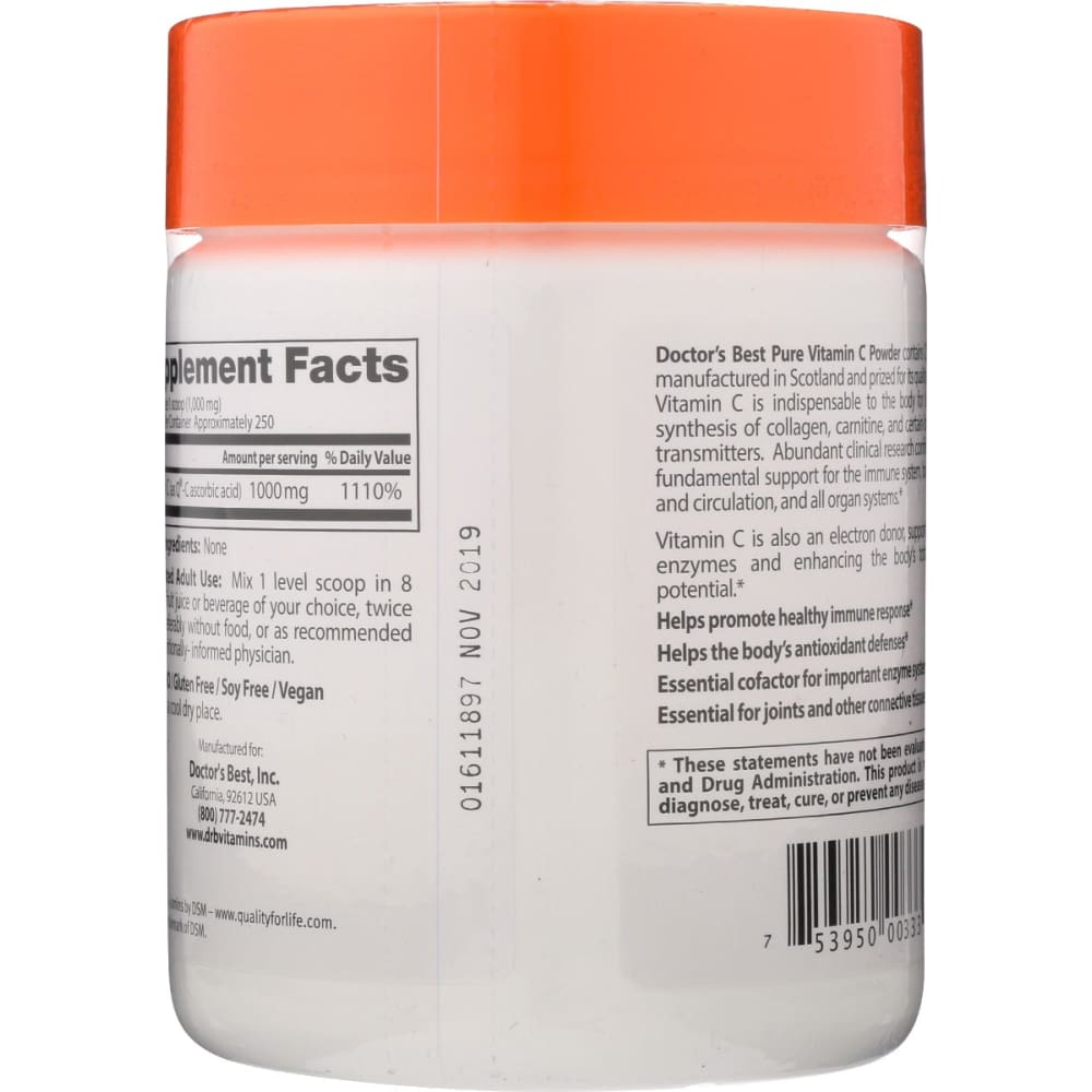 DOCTORS BEST: Vitamin C Q-C Powder 250 gm - Vitamins & Supplements > Vitamins & Minerals - Doctors Best