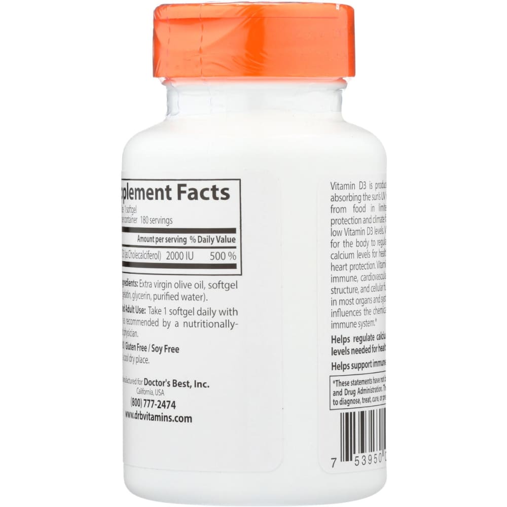 DOCTORS BEST: Vitamin D3 2000Iu 180 sg - Vitamins & Supplements > Vitamins & Minerals - Doctors Best