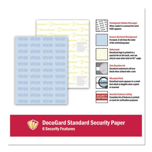 DocuGard Medical Security Papers 24 Lb Bond Weight 8.5 X 11 Blue 500/ream - Office - DocuGard™