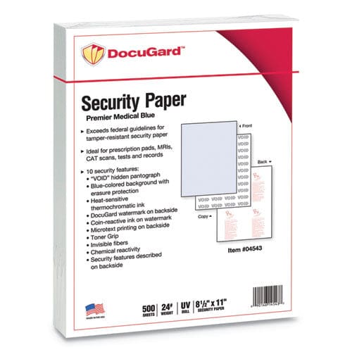 DocuGard Medical Security Papers 24 Lb Bond Weight 8.5 X 11 Blue 500/ream - Office - DocuGard™