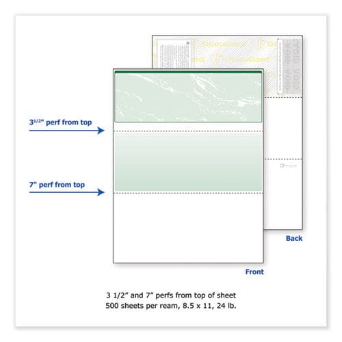 DocuGard Standard Security Check 11 Features 8.5 X 11 Green Marble Top 500/ream - Office - DocuGard™