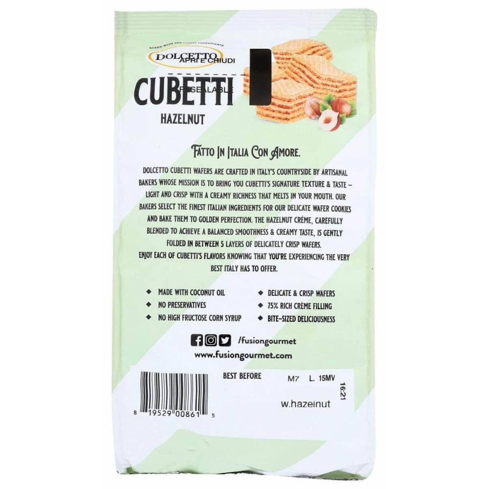 DOLCETTO Dolcetto Cubetti Hazelnut Wafer, 8.8 Oz