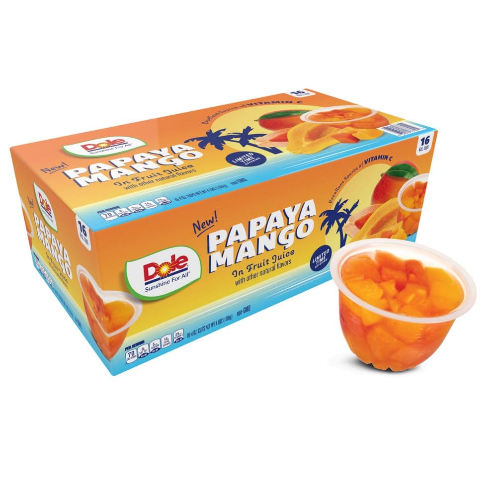 Dole Papaya Mango Fruit Bowls (4 oz. 16 pk.) - Fruit Cups & Applesauces - Dole