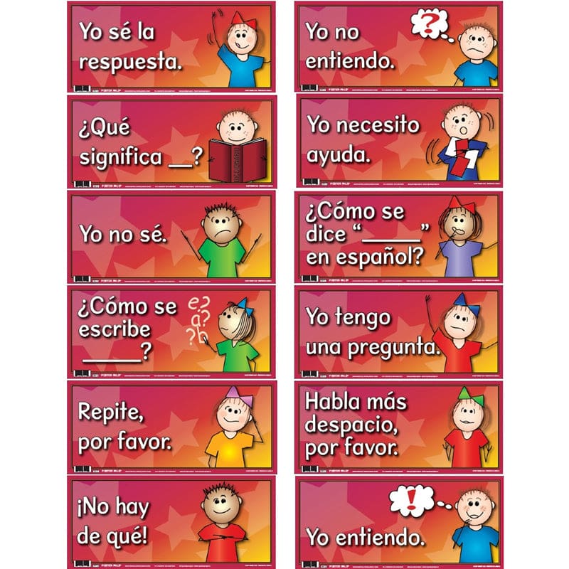 Door Signs Set Of 12 Spanish - Bulletin Board Sets - Poster Pals