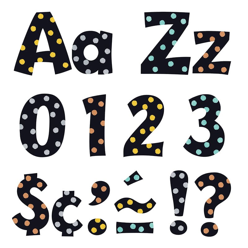 Dots 4In Playful Ready Letters Upper/Lower Combo Pk I Heart Metal (Pack of 6) - Letters - Trend Enterprises Inc.