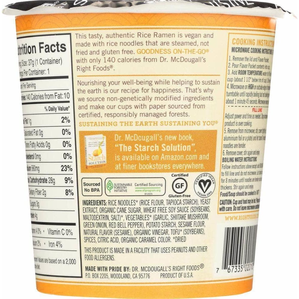 Dr Mcdougalls Dr. Mcdougall's Sesame Chicken Rice Ramen Soup, 1.3 oz