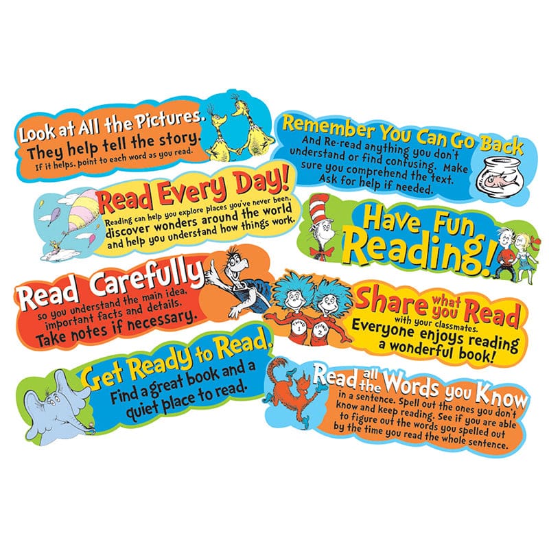 Dr Seuss Reading Tips Mini Bbs (Pack of 6) - Language Arts - Eureka