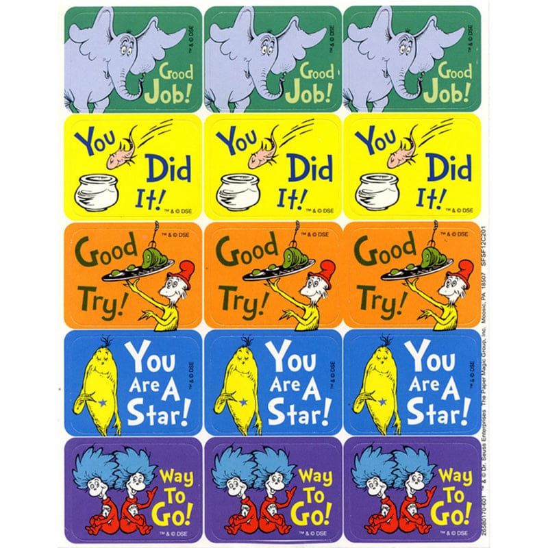 Dr Seuss Success Stickers (Pack of 12) - Stickers - Eureka