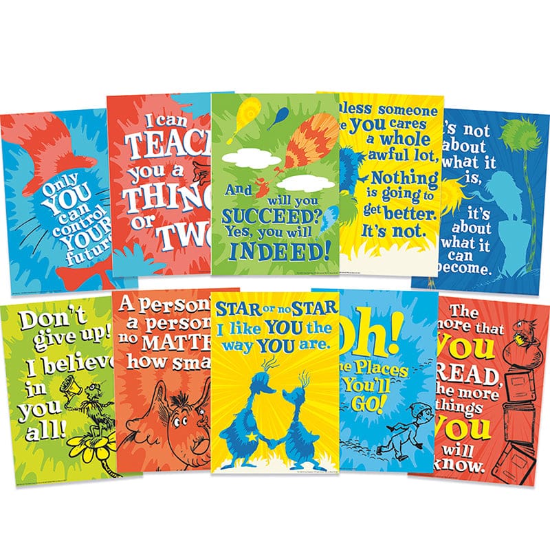 Dr Seuss Tie-Dye Poster Set (Pack of 2) - Motivational - Eureka