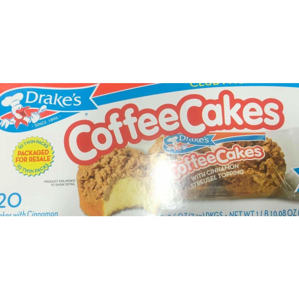 Drake's Coffee Cakes With Cinnamon Streusel Topping, 20 Count | ShelHealth