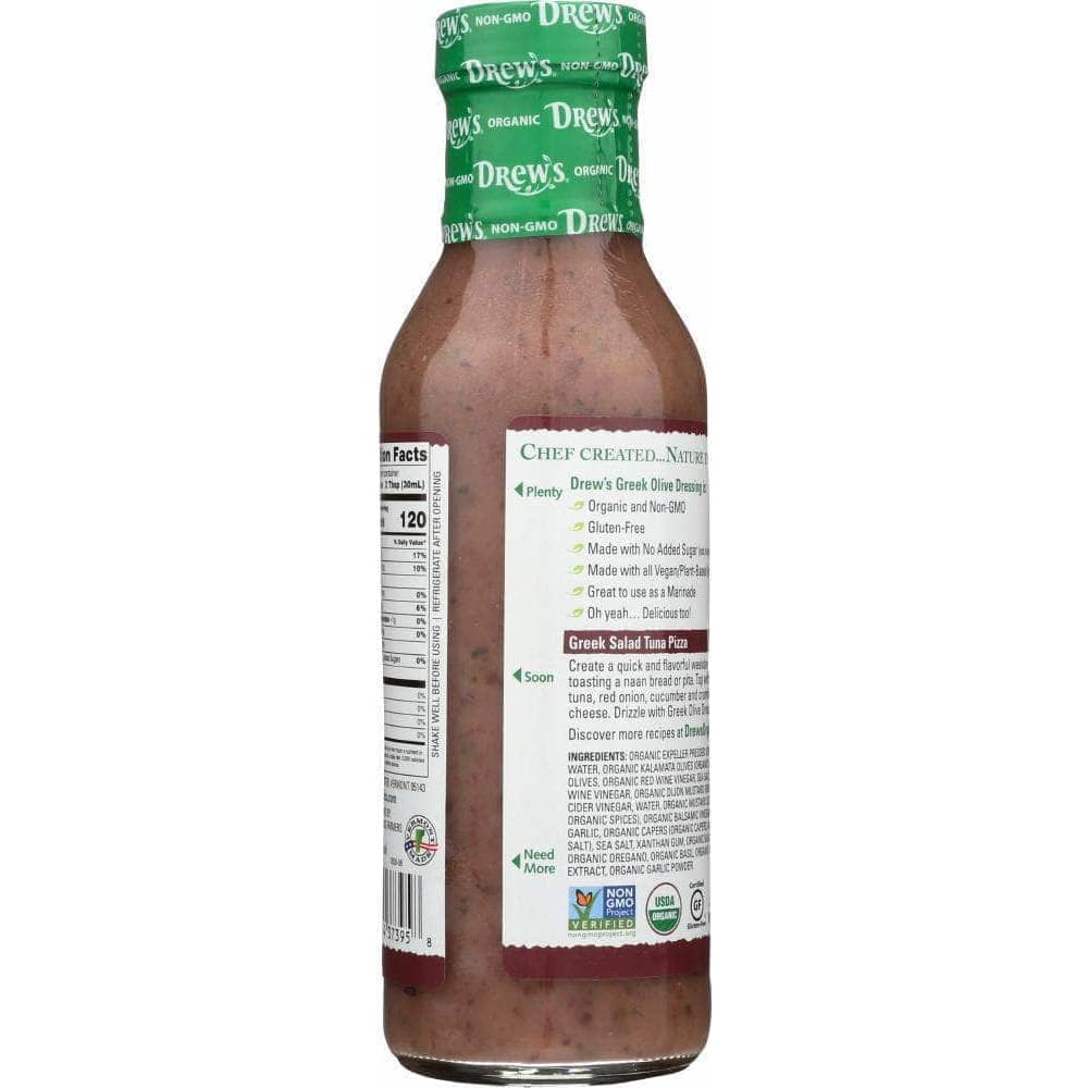 Drews Organics Drew's All Natural Dressing & Quick Marinade Greek Olive, 12 oz