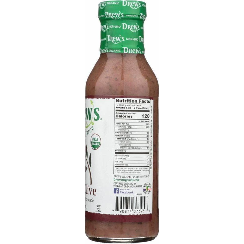 Drews Organics Drew's All Natural Dressing & Quick Marinade Greek Olive, 12 oz