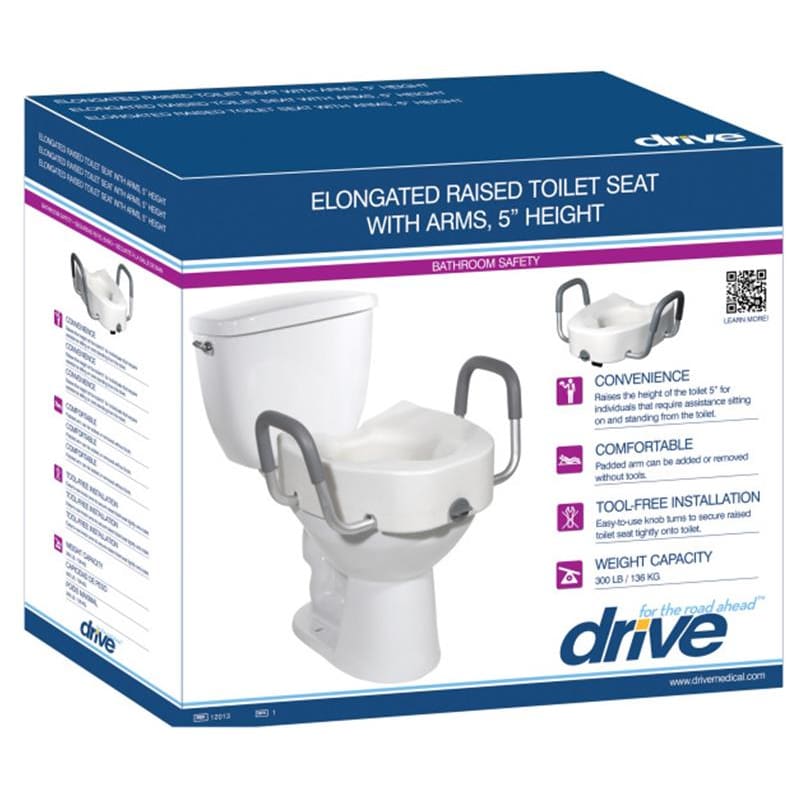 Drive Medical Raised Toilet Seat With Arms - Durable Medical Equipment >> Commodes - Drive Medical