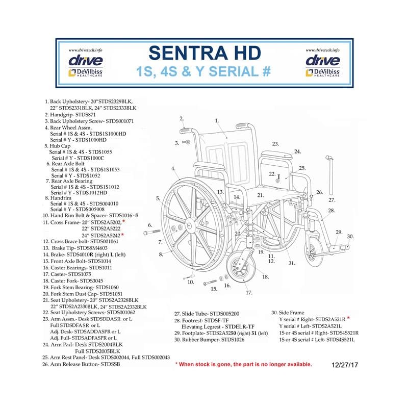 Drive Medical Wheelchair Xhd 22 X 18 Desk Arm Swing A - Durable Medical Equipment >> Wheelchairs - Drive Medical