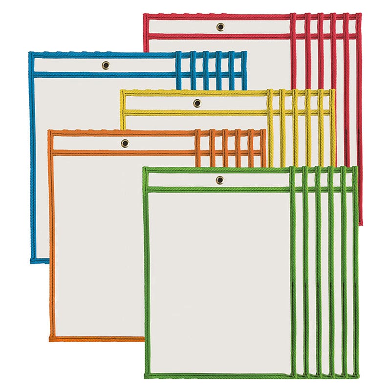 Dry Erase Pockets Asrtd Colors 30Bx - Dry Erase Sheets - Charles Leonard