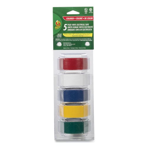 Duck Electrical Tape 1 Core 0.75 X 12 Ft Assorted Colors 5/pack - Office - Duck®