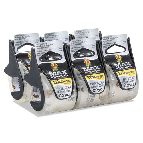 Duck Max Packaging Tape With Dispenser 1.5 Core 1.88 X 22 Yds Crystal Clear 6/pack - Office - Duck®