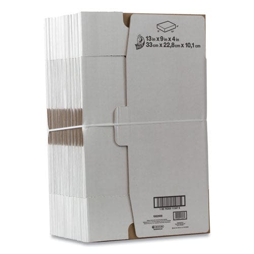 Duck Self-locking Mailing Box Regular Slotted Container (rsc) 9 X 13 X 4 White 25/pack - Office - Duck®