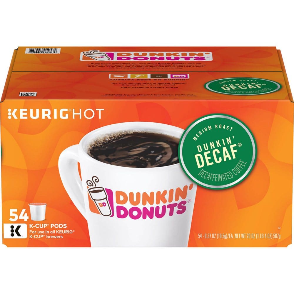 Dunkin’ Donuts Decaf Coffee K-Cups Medium Roast (54 ct.) - Coffee Tea & Cocoa - Dunkin’ Donuts