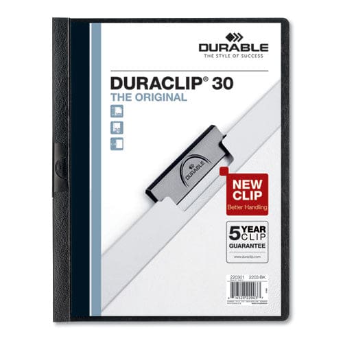 Durable Duraclip Report Cover Clip Fastener 8.5 X 11 Clear/black 25/box - School Supplies - Durable®