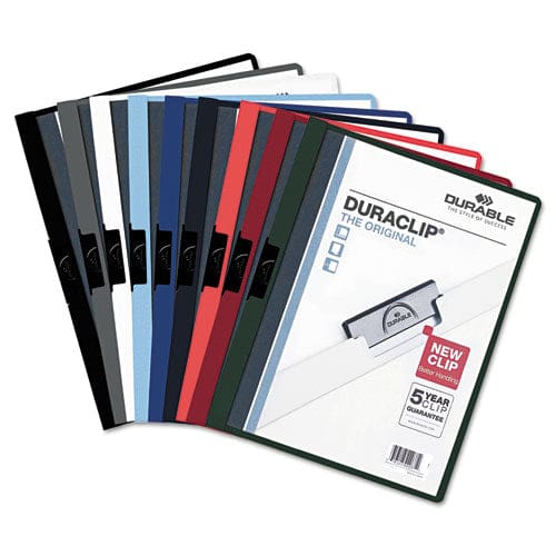 Durable Duraclip Report Cover Clip Fastener 8.5 X 11 Clear/black 25/box - School Supplies - Durable®