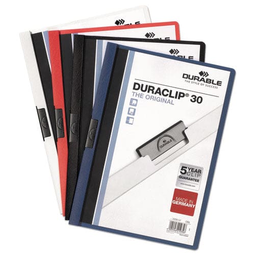 Durable Duraclip Report Cover Clip Fastener 8.5 X 11 Clear/black 25/box - School Supplies - Durable®