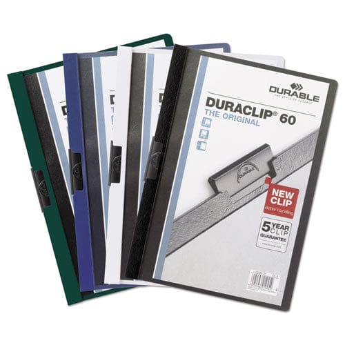 Durable Duraclip Report Cover Clip Fastener 8.5 X 11 Clear/dark Blue 25/box - School Supplies - Durable®