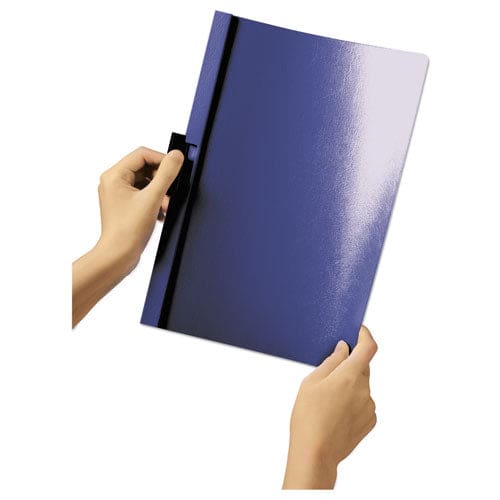 Durable Duraclip Report Cover Clip Fastener 8.5 X 11 Clear/dark Blue 25/box - School Supplies - Durable®