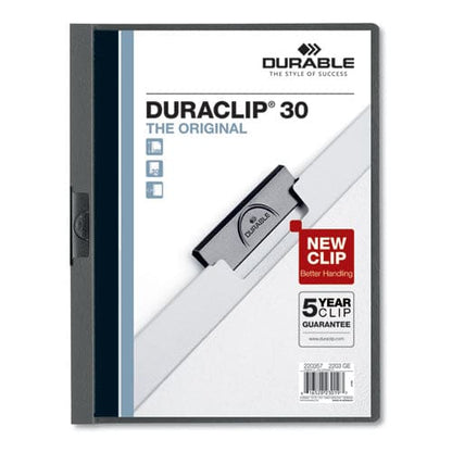 Durable Duraclip Report Cover Clip Fastener 8.5 X 11 Clear/graphite 25/box - School Supplies - Durable®