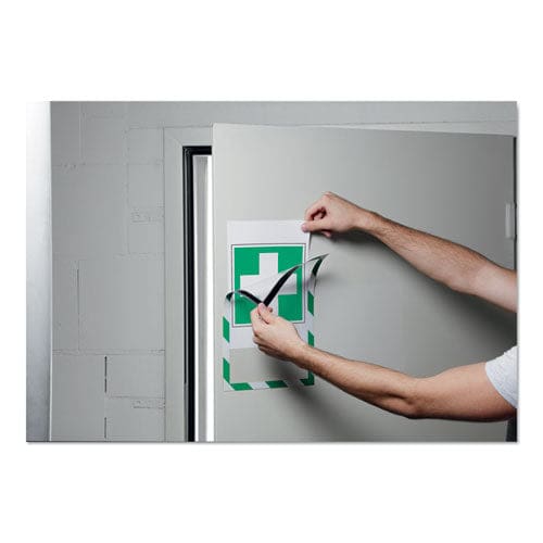 Durable Duraframe Security Magnetic Sign Holder 8.5 X 11 Green/white Frame 2/pack - Office - Durable®