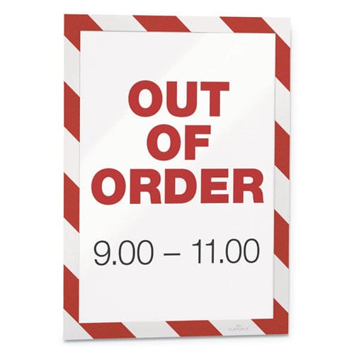 Durable Duraframe Security Magnetic Sign Holder 8.5 X 11 Red/white Frame 2/pack - Office - Durable®