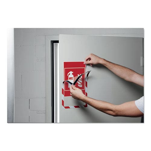 Durable Duraframe Security Magnetic Sign Holder 8.5 X 11 Red/white Frame 2/pack - Office - Durable®