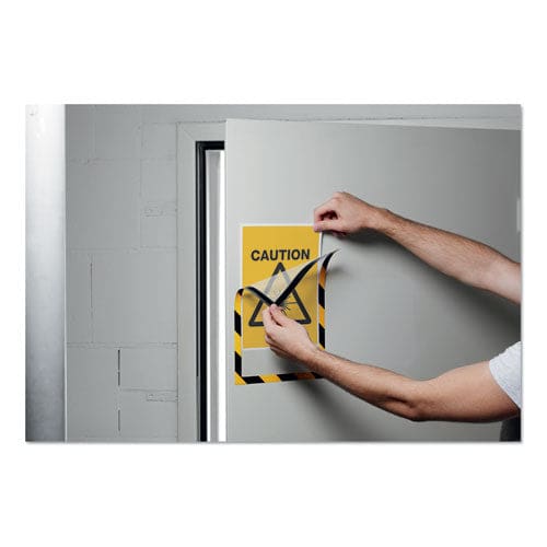 Durable Duraframe Security Magnetic Sign Holder 8.5 X 11 Yellow/black Frame 2/pack - Office - Durable®