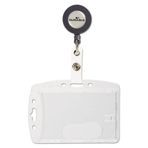 Durable Id/security Card Holder Set Vertical/horizontal Reel Clear 10/pack - Office - Durable®
