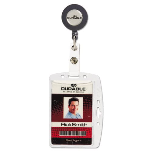 Durable Id/security Card Holder Set Vertical/horizontal Reel Clear 10/pack - Office - Durable®