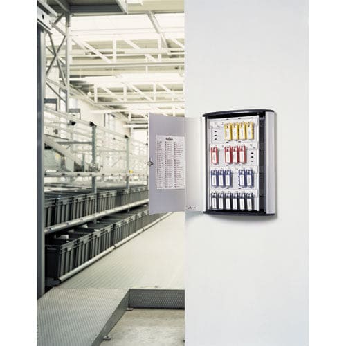 Durable Locking Key Cabinet 72-key Brushed Aluminum Silver 11.75 X 4.63 X 15.75 - Office - Durable®