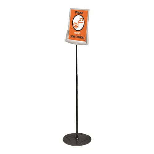 Durable Sherpa Infobase Sign Stand Acrylic/metal 40 To 60 High Gray - Office - Durable®