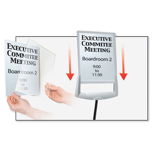 Durable Sherpa Infobase Sign Stand Acrylic/metal 40 To 60 High Gray - Office - Durable®