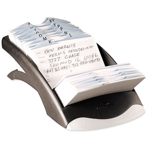 Durable Telindex Desk Address Card File Holds 500 2.88 X 4.13 Cards 5.13 X 9.31 X 3.56 Plastic Graphite/black - Office - Durable®