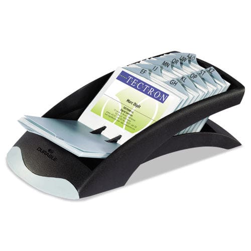 Durable Visifix Desk Business Card File Holds 200 2.88 X 4.13 Cards 5 X 9.31 X 3.56 Plastic Graphite/black - Office - Durable®