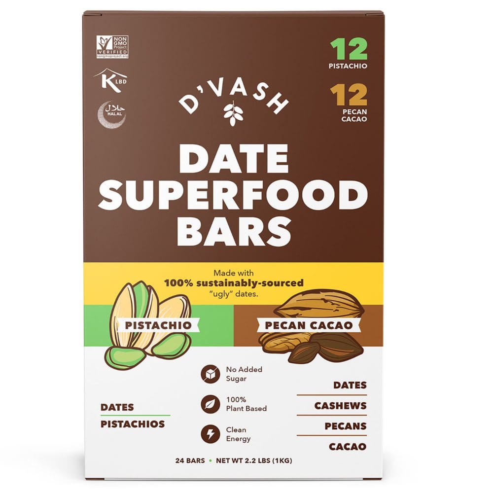 D’Vash Organics Superfood Energy Bars Variety Pack (24 ct.) - Pantry Limited Time Buys - D’Vash Organics